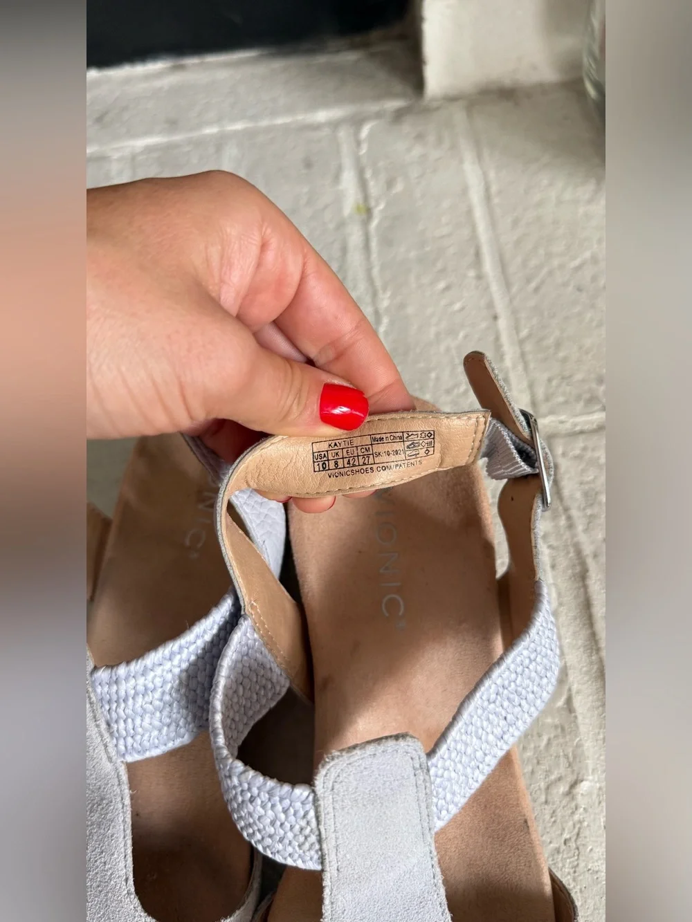 Vionic Katy II Lavender Suede Cork Wedge Comfort Sandals Size 10